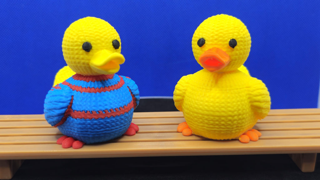 3D Printed Duck Figurine | Textured Yarn-Style, Cruise Duck Hunt Collectible