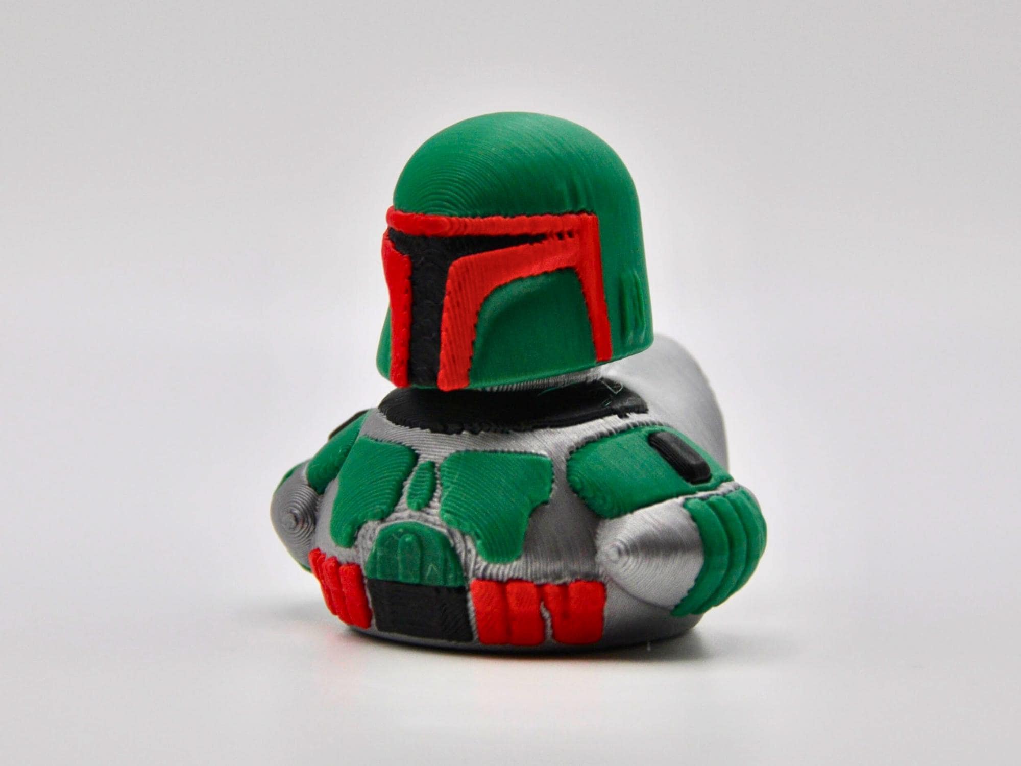 Boba Fett Duck Figurine | 3D Printed Bounty Hunter Collectible, Sci-Fi Parody Toy