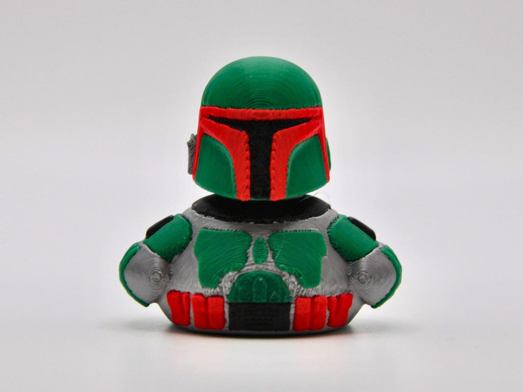Boba Fett Duck Figurine | 3D Printed Bounty Hunter Collectible, Sci-Fi Parody Toy