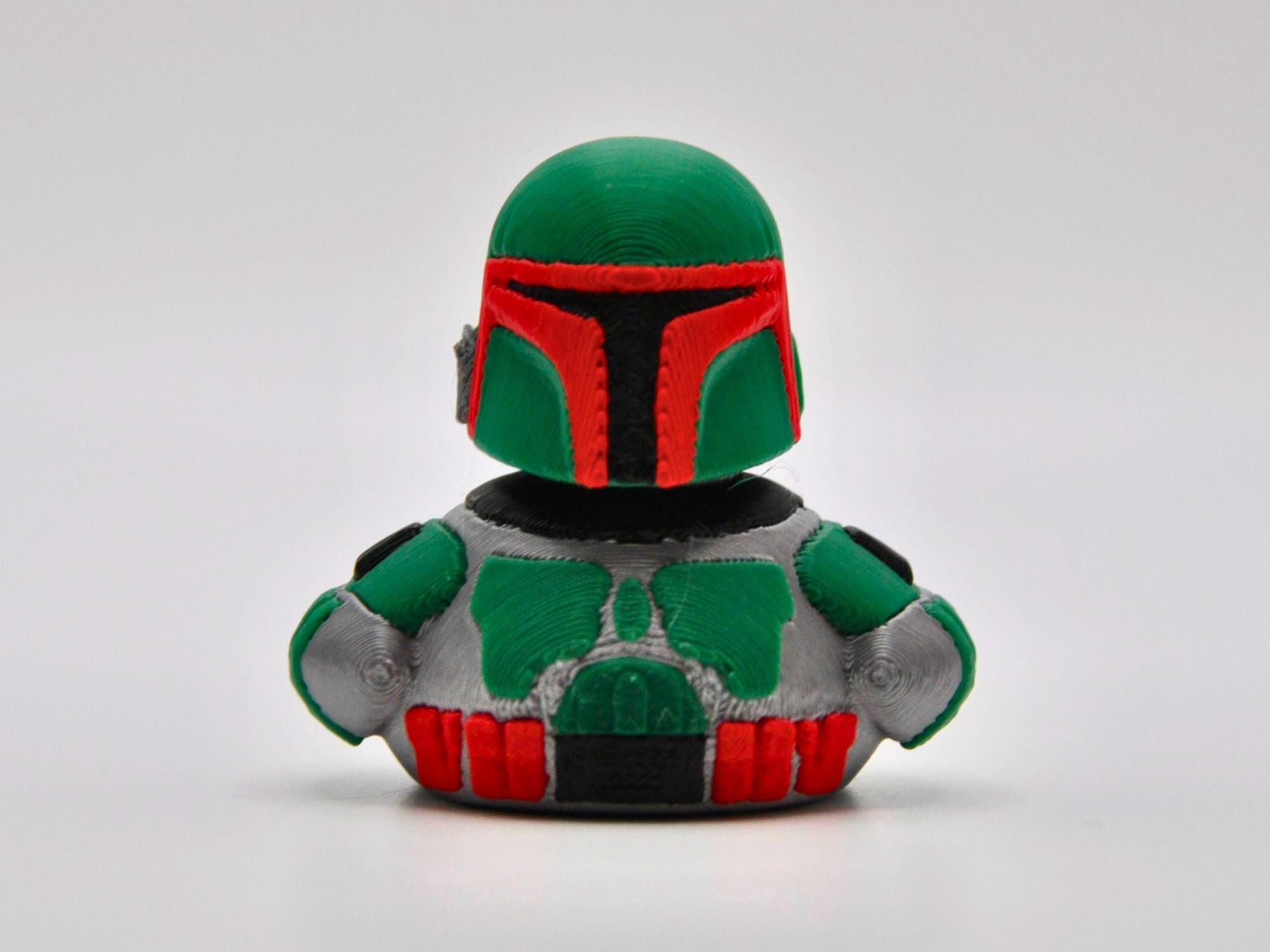 Boba Fett Duck Figurine | 3D Printed Bounty Hunter Collectible, Sci-Fi Parody Toy