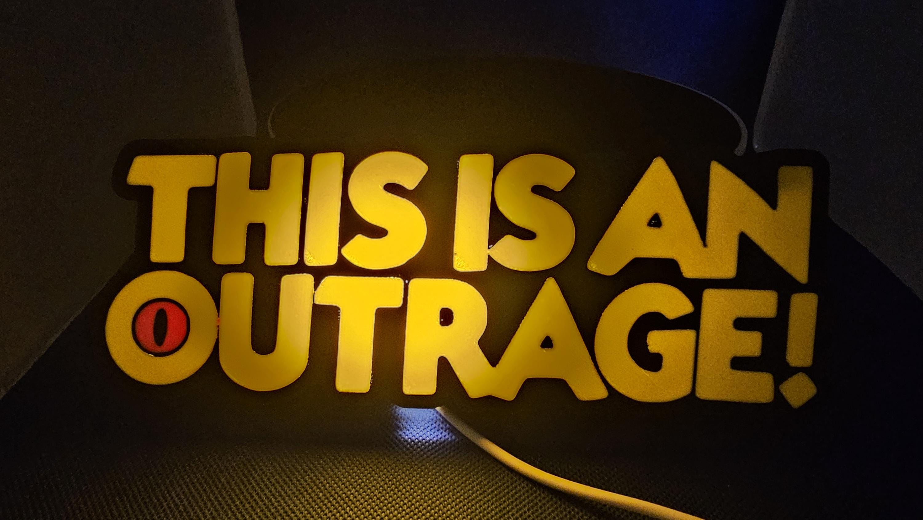 This Is an Outrage Light Box — Dungeon Crawler Carl Fan Display