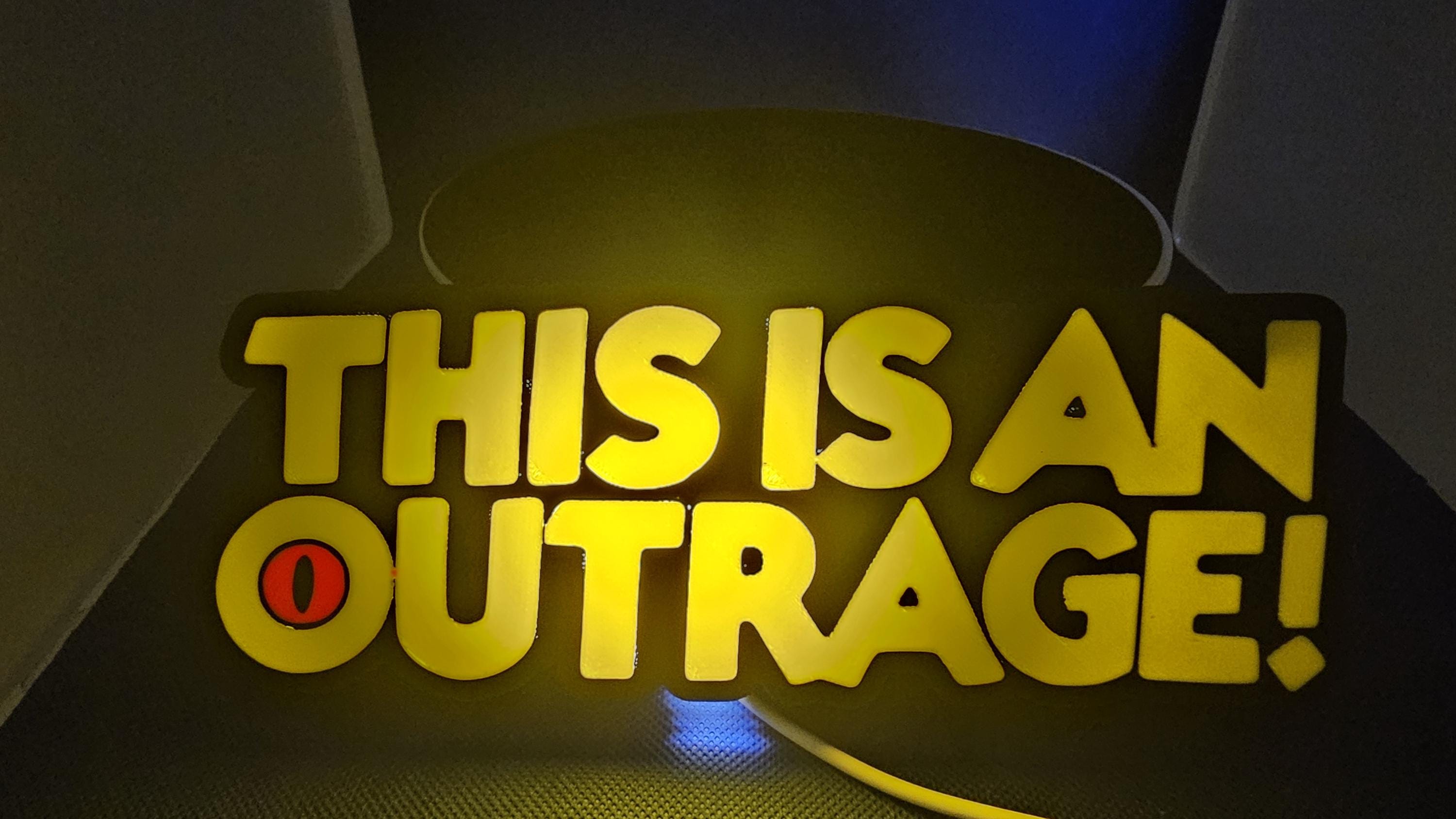 This Is an Outrage Light Box — Dungeon Crawler Carl Fan Display