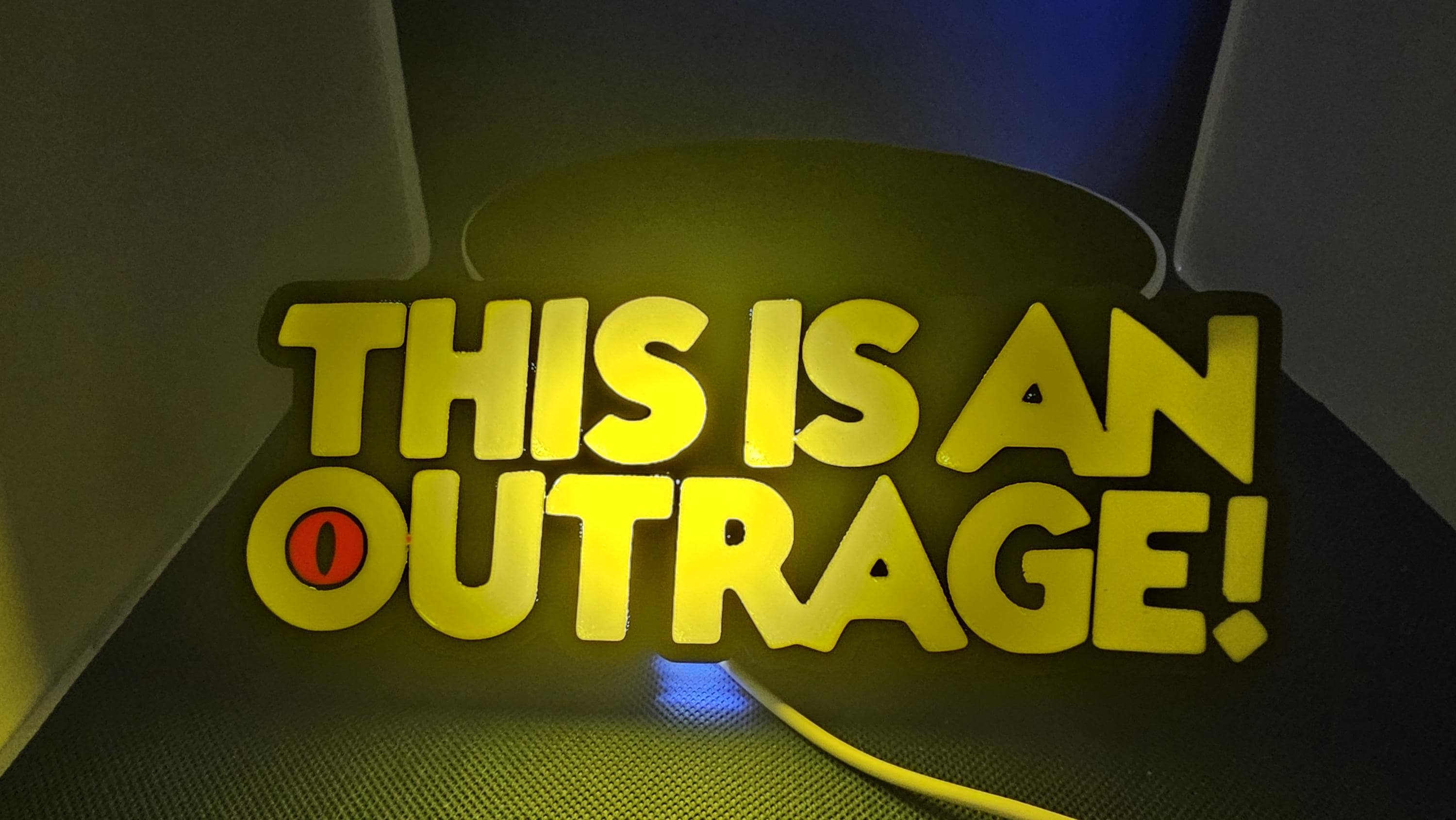 This Is an Outrage Light Box — Dungeon Crawler Carl Fan Display