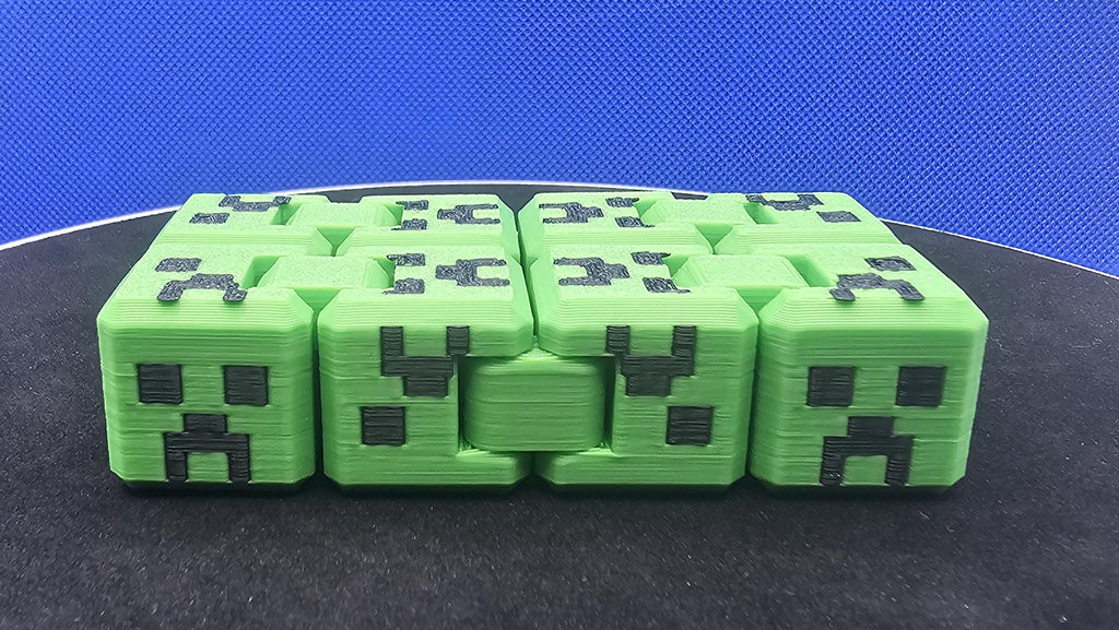 Minecraft Fidget Cube • Green & Black Creeper Cube • Pixel Stress Toy • Gamer Desk Toy • Creeper Face Fidget