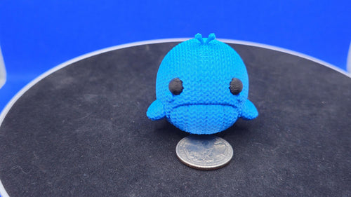 3D Printed Whale Figurine • Textured Yarn-Look Ocean Collectible