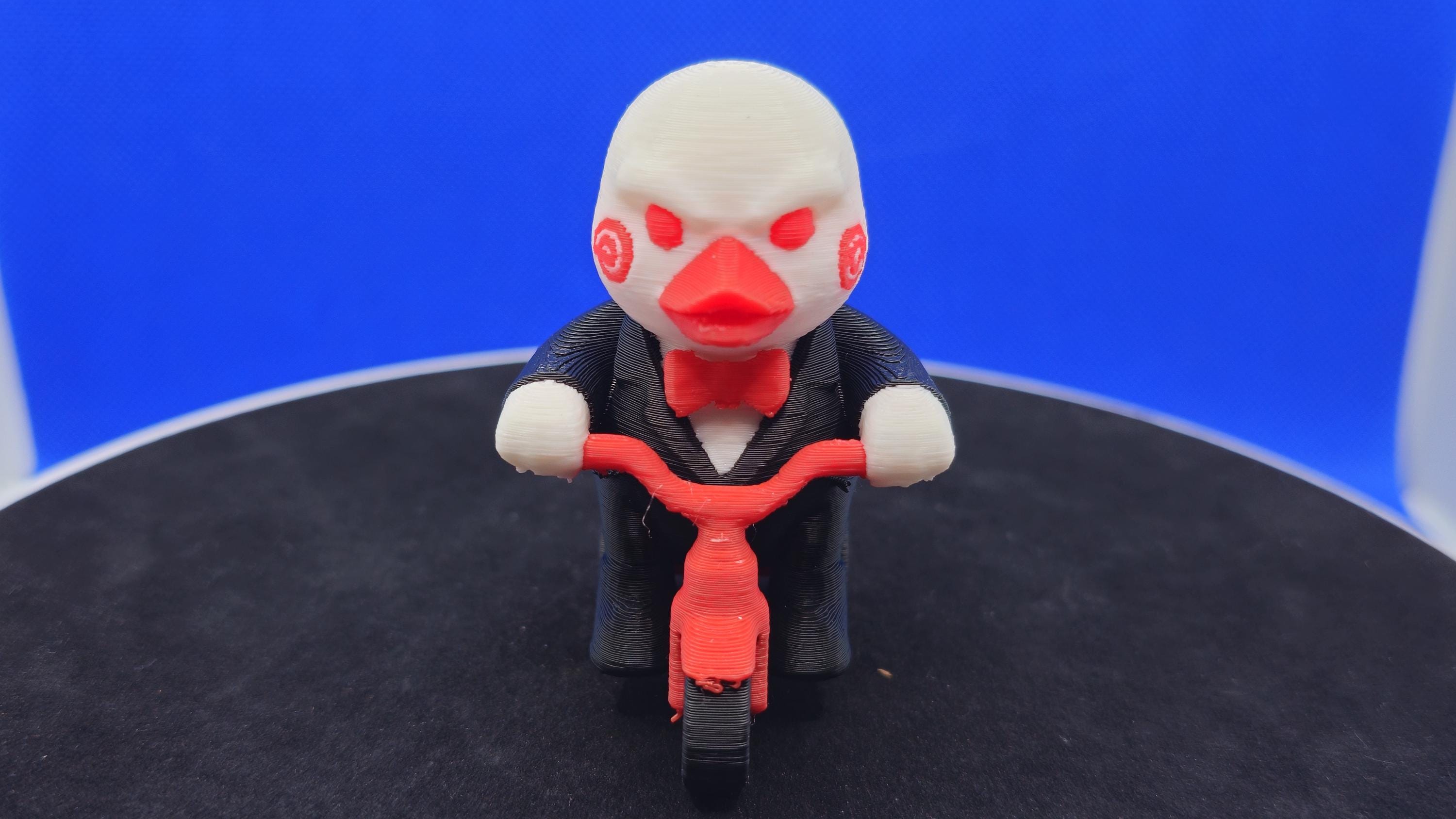 Billy Puppet Duck on Bicycle • Horror Parody Collectible • Saw-Inspired Mini Duck (3D Printed)