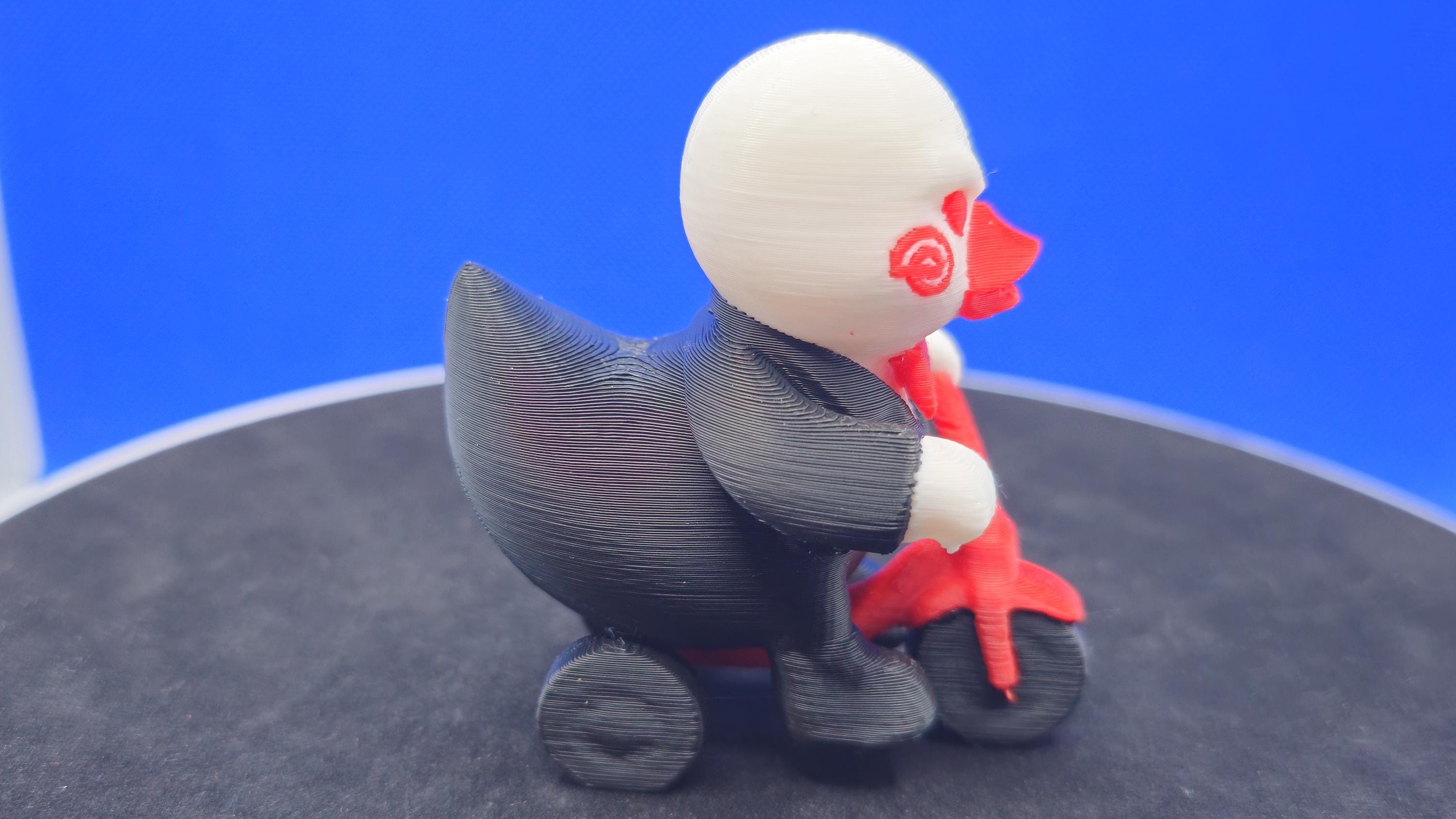 Billy Puppet Duck on Bicycle • Horror Parody Collectible • Saw-Inspired Mini Duck (3D Printed)