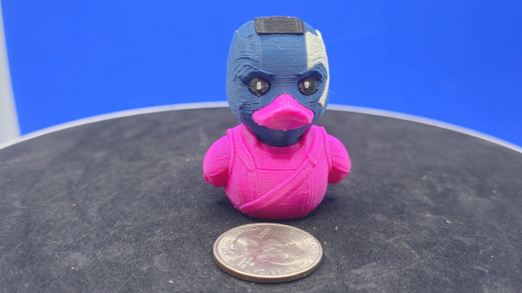 Nebula‑Style Duck – Cyber Warrior Mini Duck – 3D Printed Cruise Duck Hunt Collectible – Space Hero Gift – Blue Sci‑Fi Duck