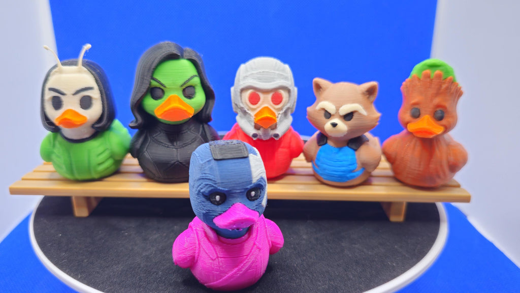 Guardians‑Style Duck Set – Full 6‑Piece Space Hero Mini Duck Bundle – 3D Printed Cruise Duck Hunt Collectibles – Sci‑Fi Gift Set