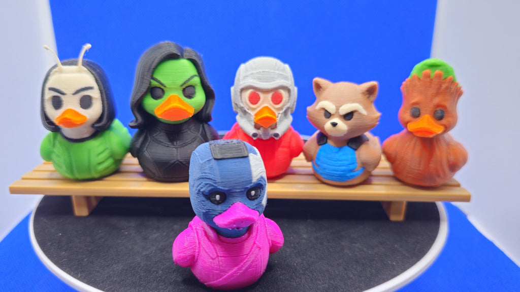 Guardians-Style Duck Set – 6-Piece Space Hero Bundle, 3D Printed Collectibles