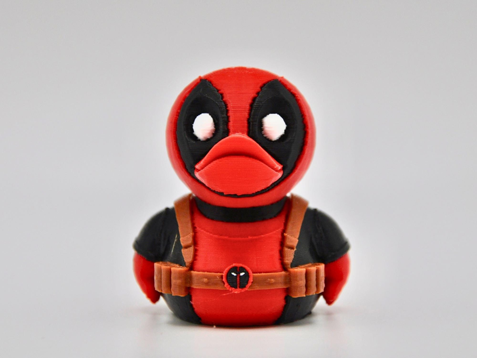 Deadpool-Style Duck – Red Black Hero Parody Collectible – 3D Printed Cruise Duck Hunt Item