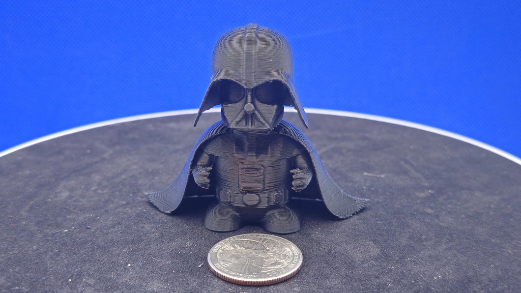 Darth Vader Style Mini Figure | 3D Printed Parody Figurine with Cape