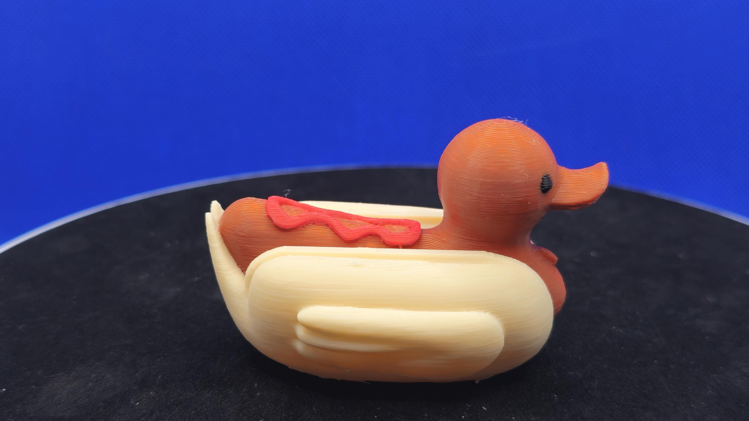 Hotdog with Catsup Duck | Funny Food‑Themed Mini Duck | Cruise Duck Hunt Collectible | 3D Printed Duck