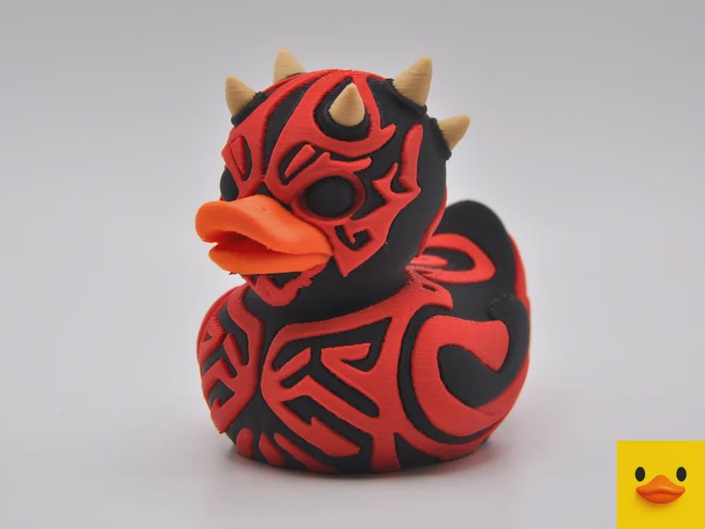 Darth Maul Style Mini Duck | Sith Duck | Red & Black Duck | Cruise Duck Hunt | 3D Printed Collectible