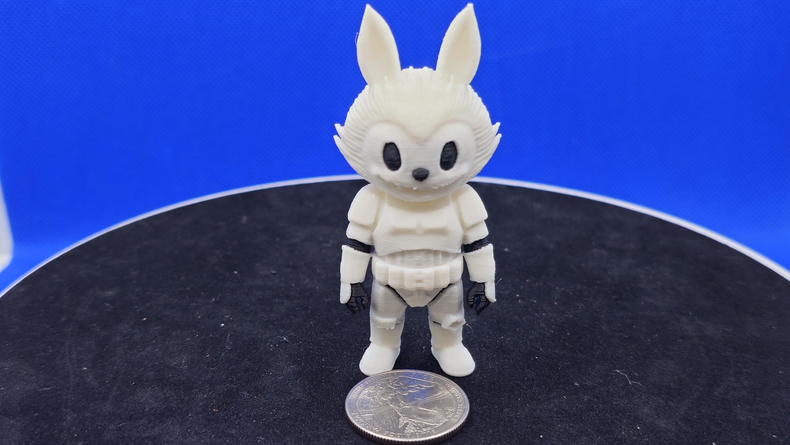 Labubu‑Style Stormtrooper Miniature • Chibi Armor Figure • Cute Sci‑Fi Collectible • 3D Printed Kawaii Mini Display Art Toy