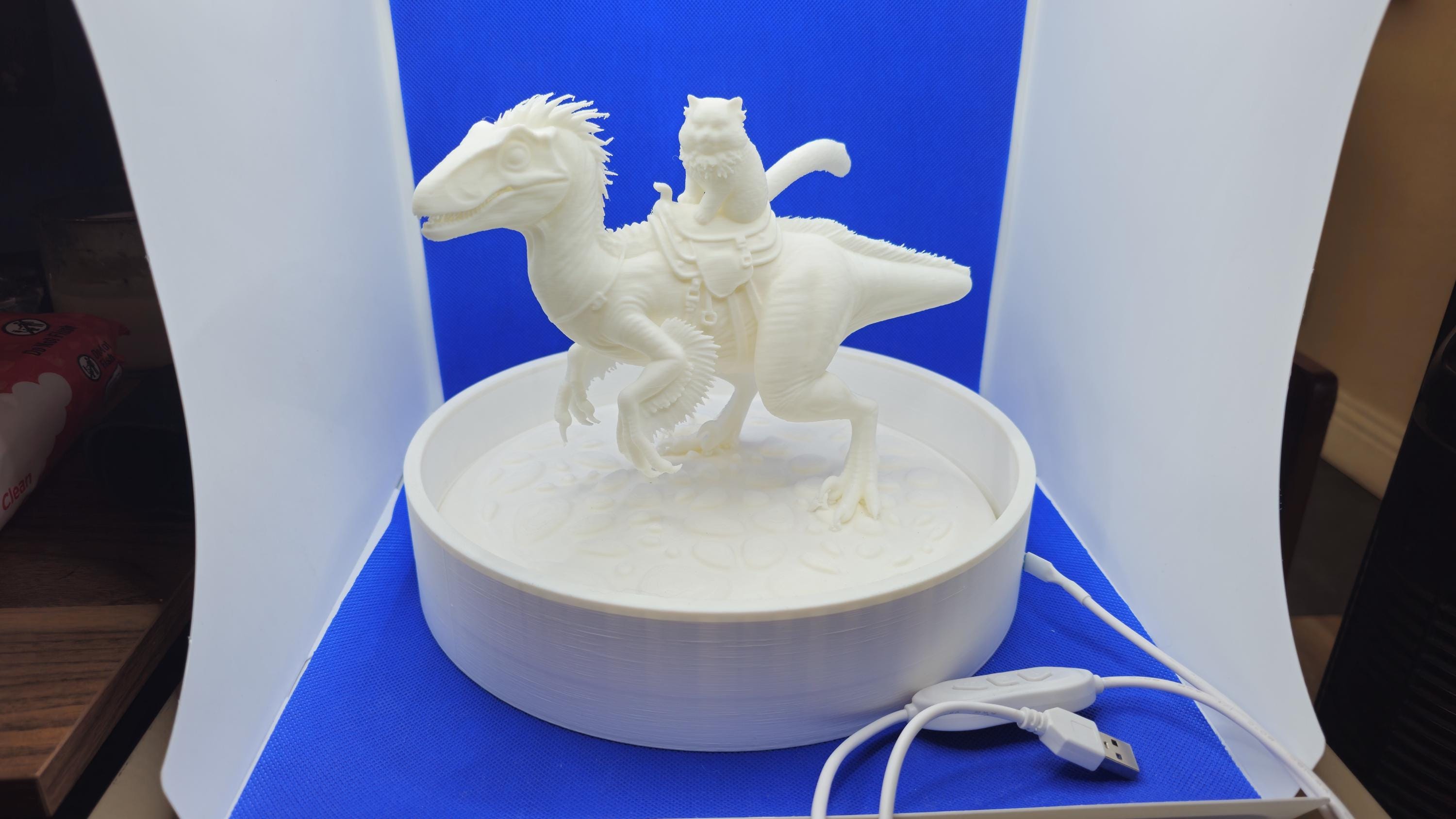 Princess Donut Riding Mongo Statue | DCC Inspired 3D Print Display (White PLA)