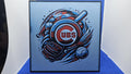 Chicago Cubs Splash Art Sign • 3D Printed Baseball Wall Decor (8x8")