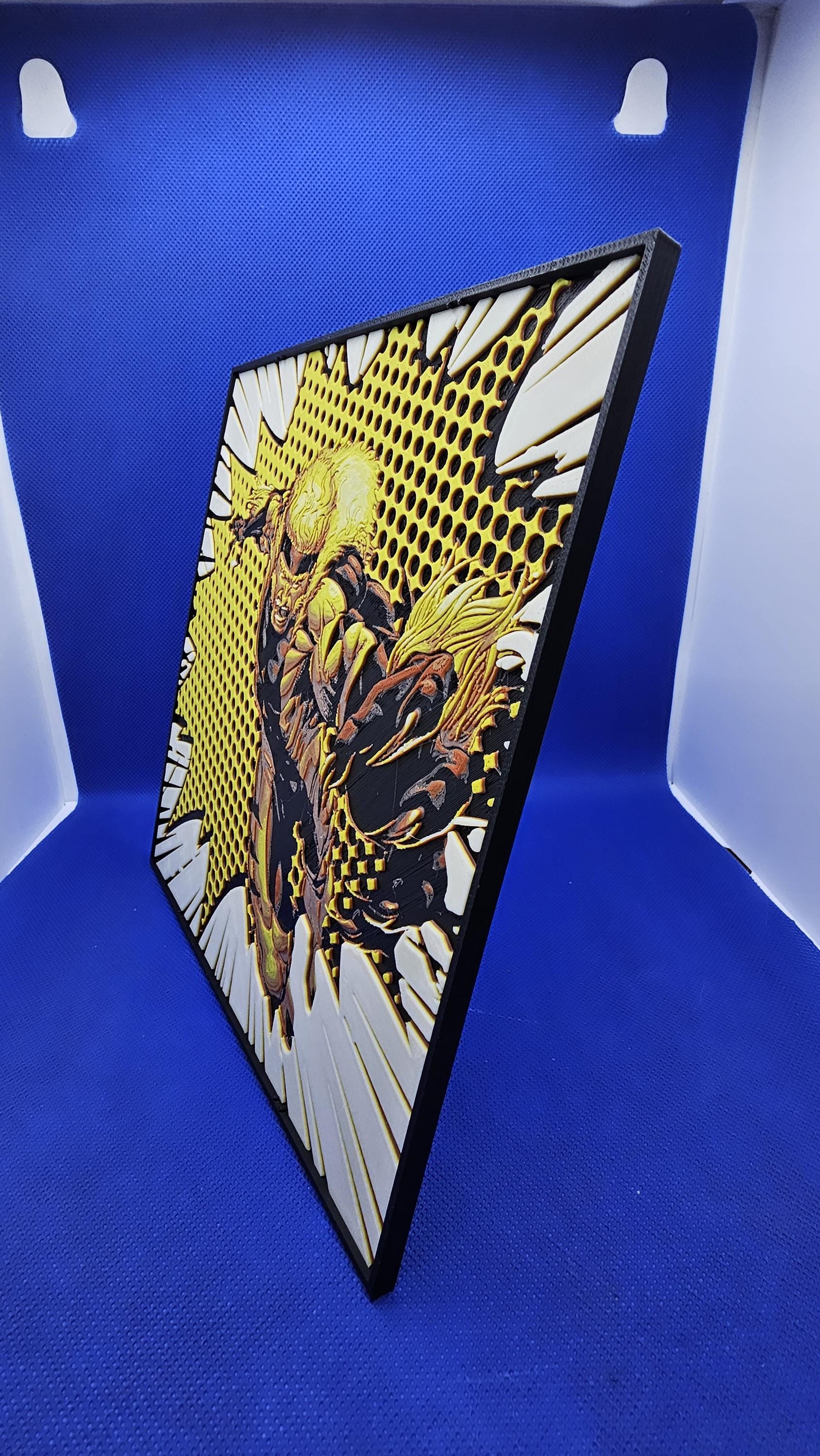 Sabertooth‑Style Comic Burst Sign | Marvel Parody Wall Art | 3D Printed Decor