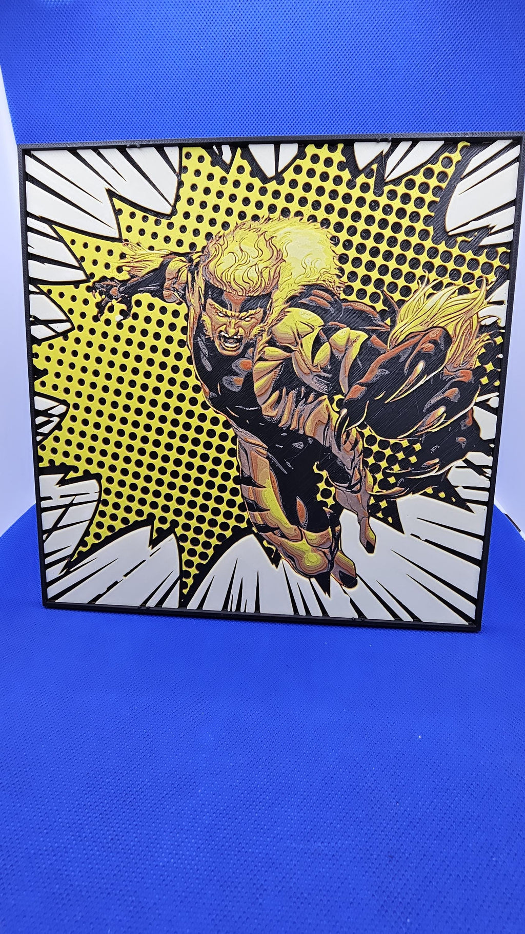 Sabertooth‑Style Comic Burst Sign | Marvel Parody Wall Art | 3D Printed Decor