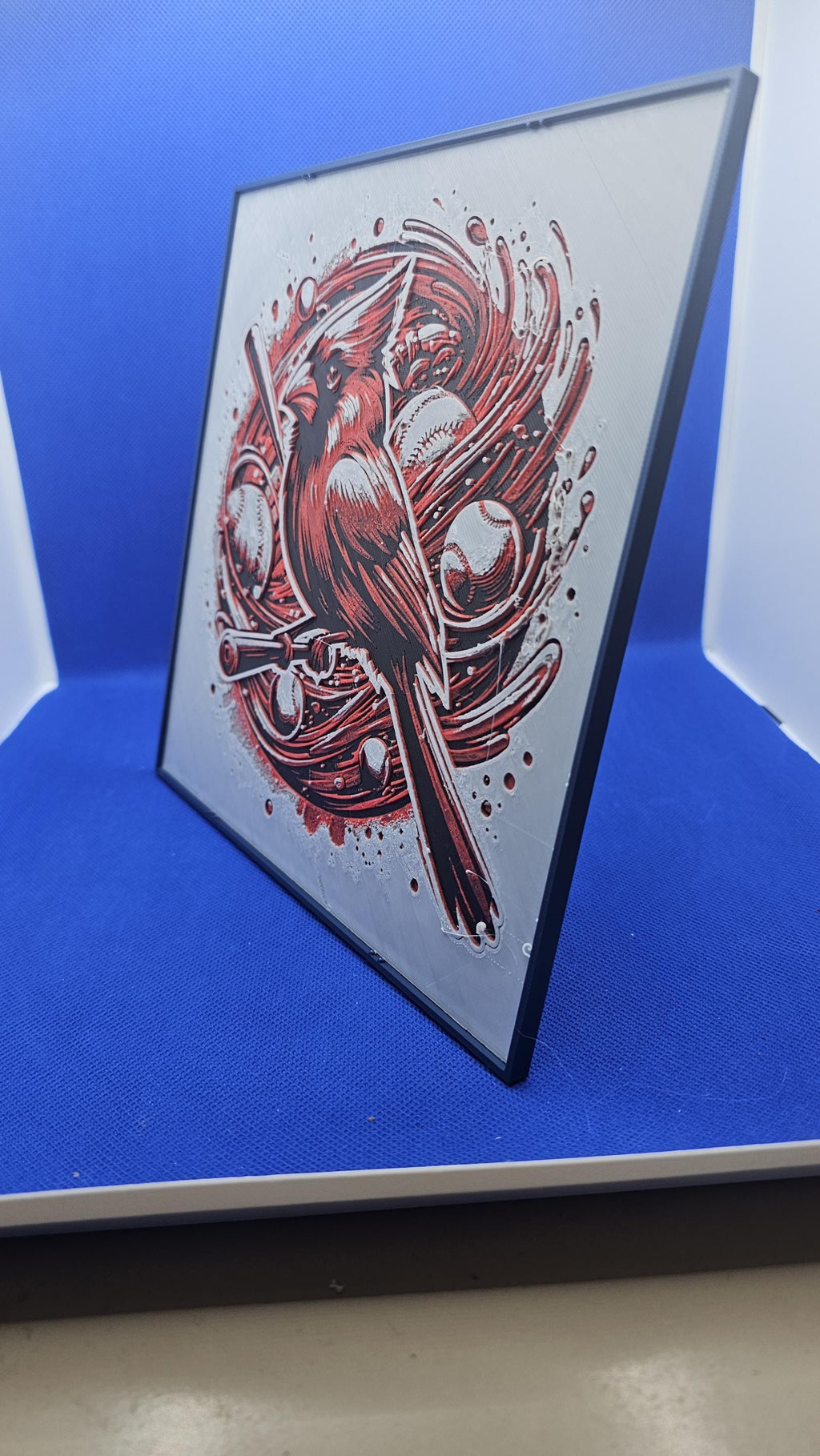 Cardinals Baseball Art Sign • Red Bird Wall Decor • Team Spirit Gift • Baseball Room Decor