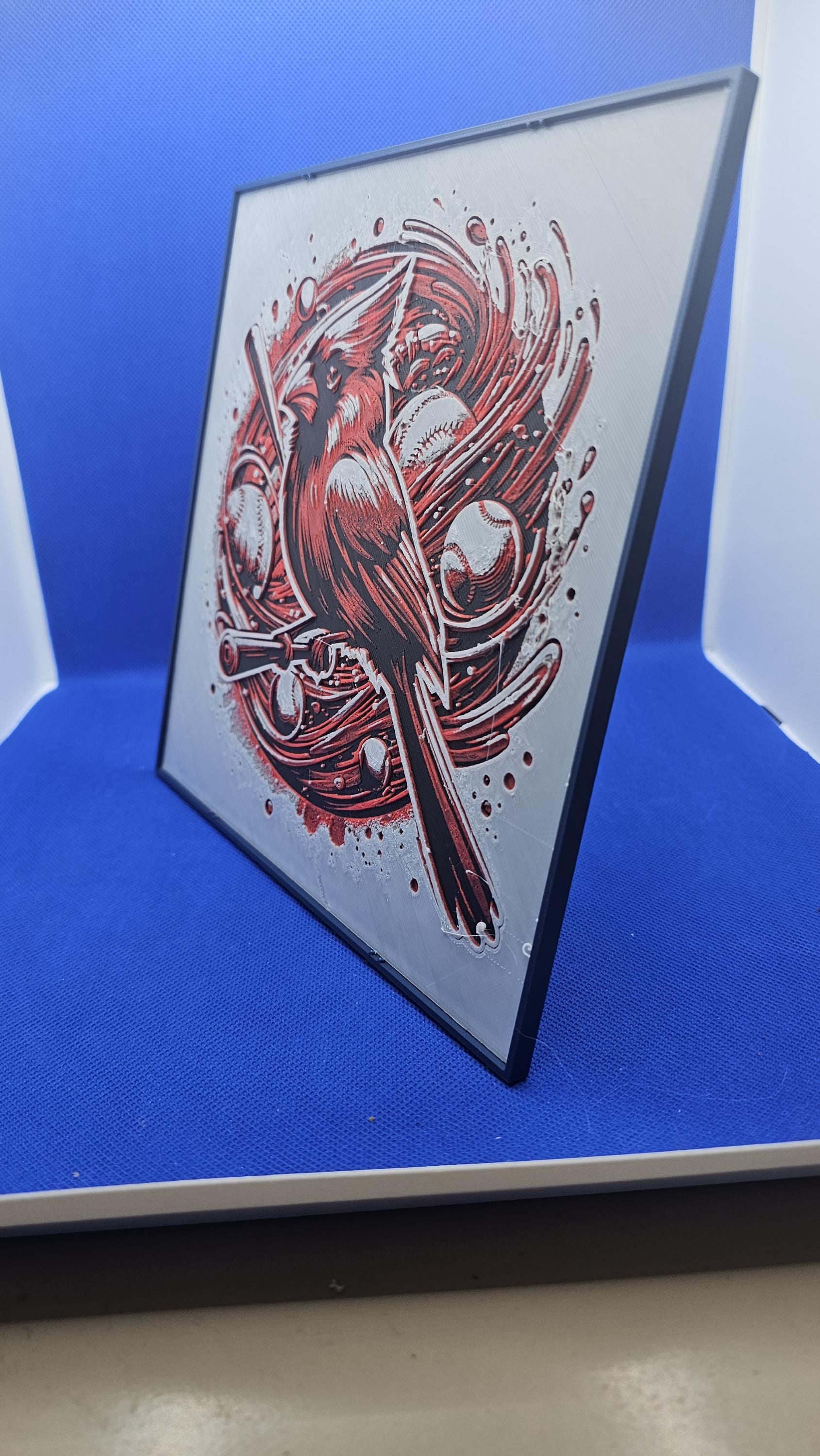 Cardinals Baseball Art Sign • Red Bird Wall Decor • Team Spirit Gift • Baseball Room Decor