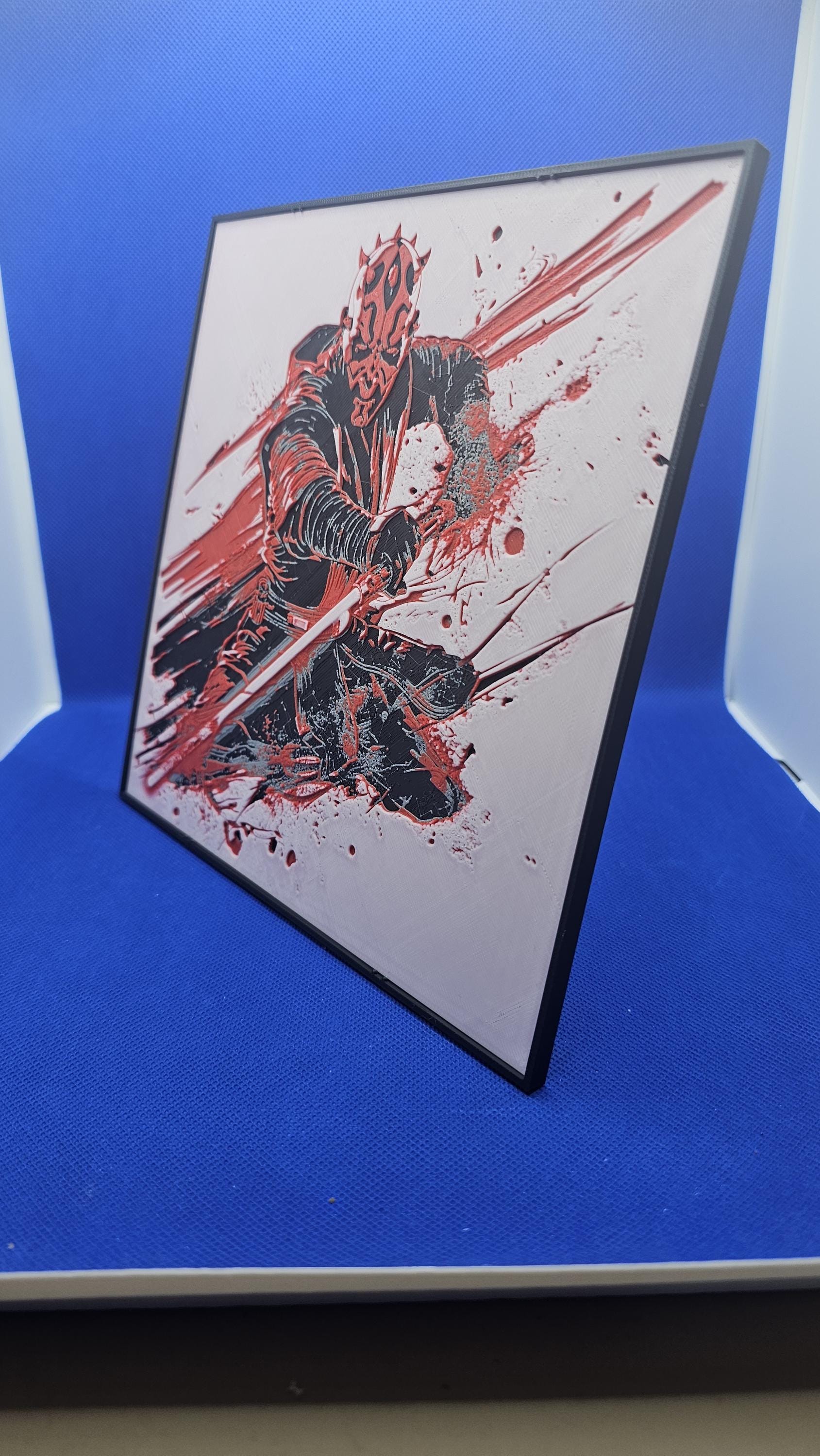 Sith Warrior Art Print – Red Saber Wall Decor – Dark Galaxy Fan Artwork – Framed Sci‑Fi Gift