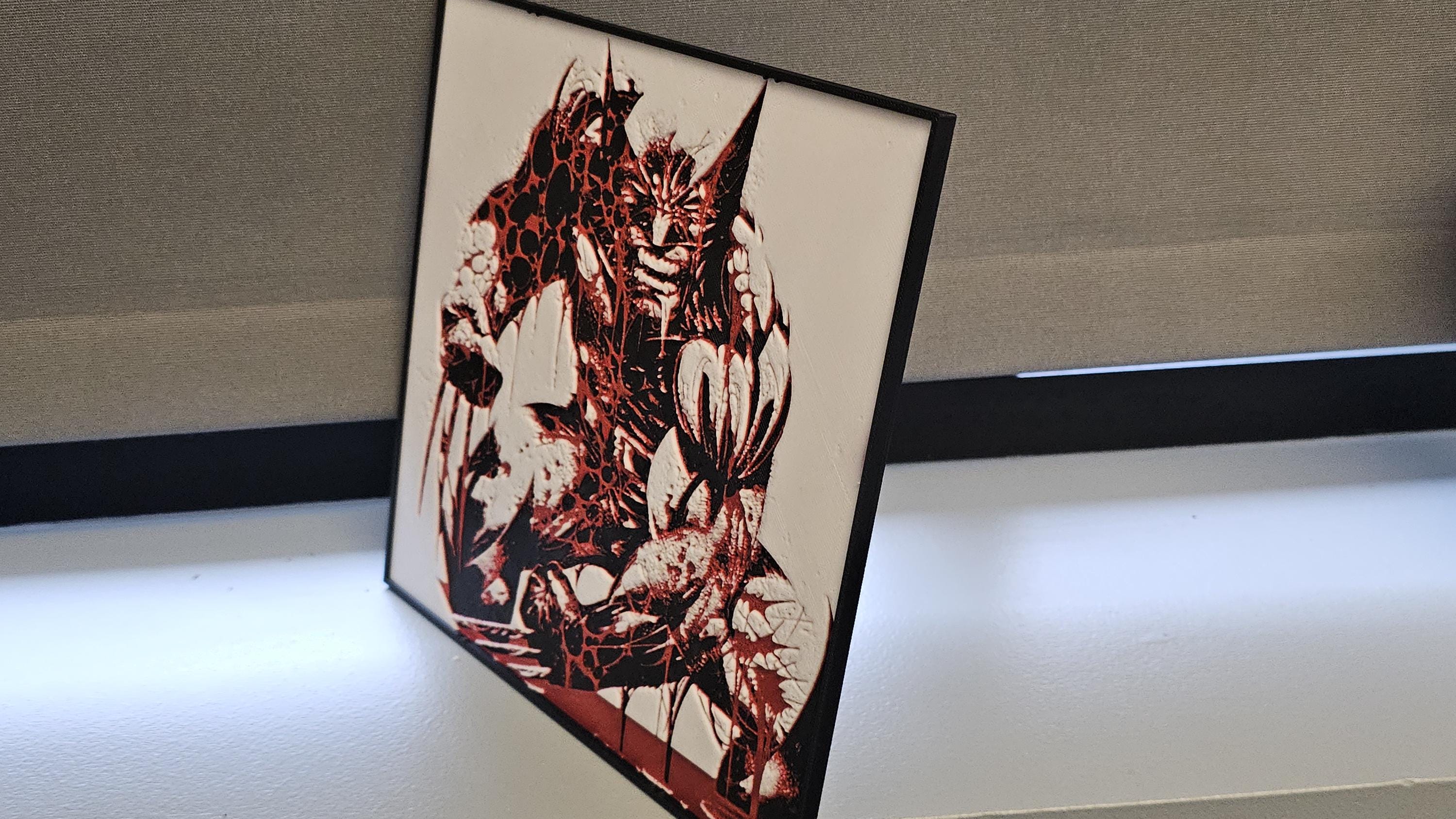 Wolverine Inspired 8x8 Lithograph Sign – Framed, Blood Drip Design