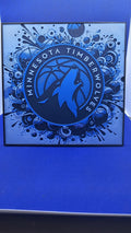 Timberwolves‑Inspired NBA Lithograph – 8×8 PLA Sign with Frame & Stand