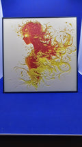 Fire Elemental Lithograph – 8×8 PLA Wall Art with Frame & Stand