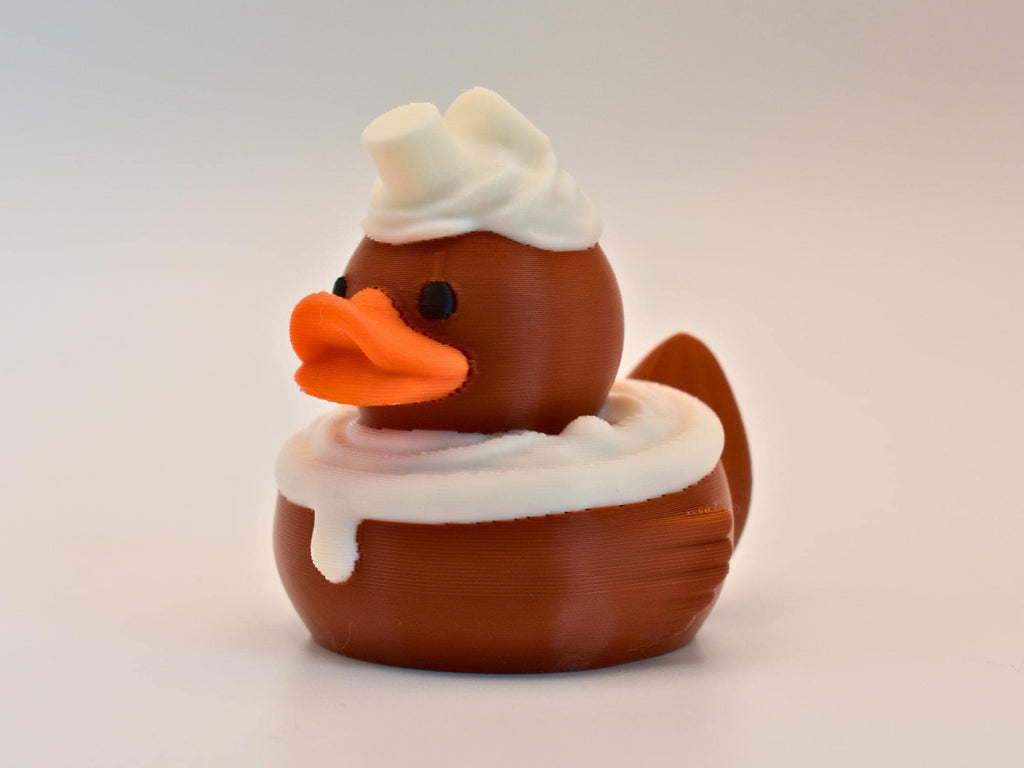 Hot Chocolate Duck | Cozy Winter Mini Collectible | 3D Printed Marshmallow Treat