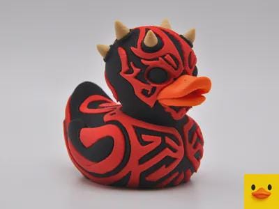 Darth Maul Style Mini Duck | Sith Duck | Red & Black Duck | Cruise Duck Hunt | 3D Printed Collectible