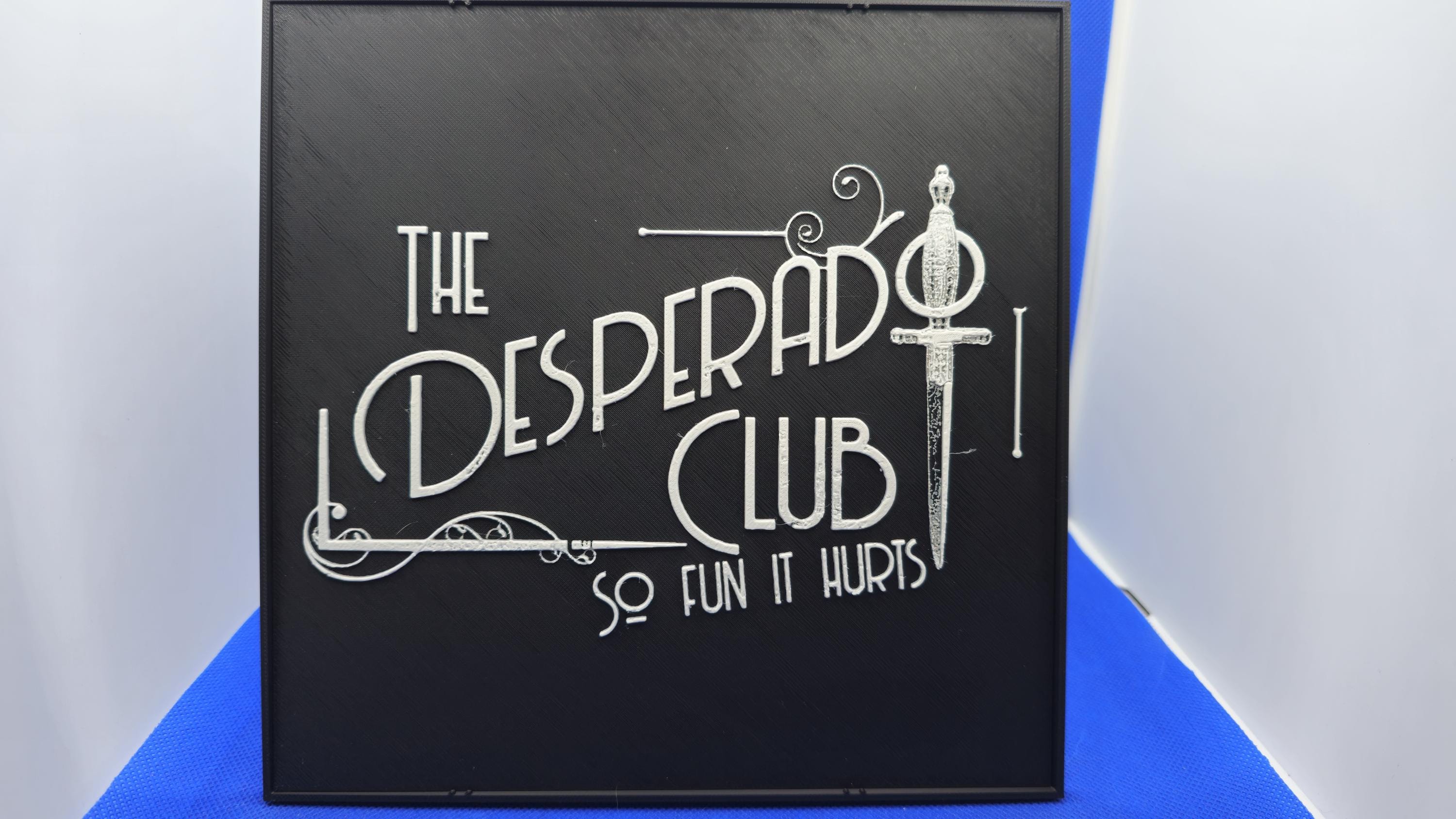 Dungeon Crawler Carl Desperado Club Lithograph – 8x8 PLA Wall Decor with Frame