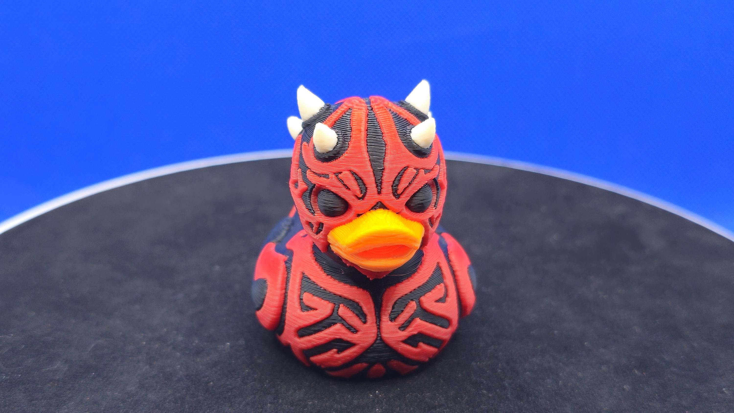 Darth Maul Style Mini Duck | Red Black PLA Collectible | Cruise Duck Hunt Toy