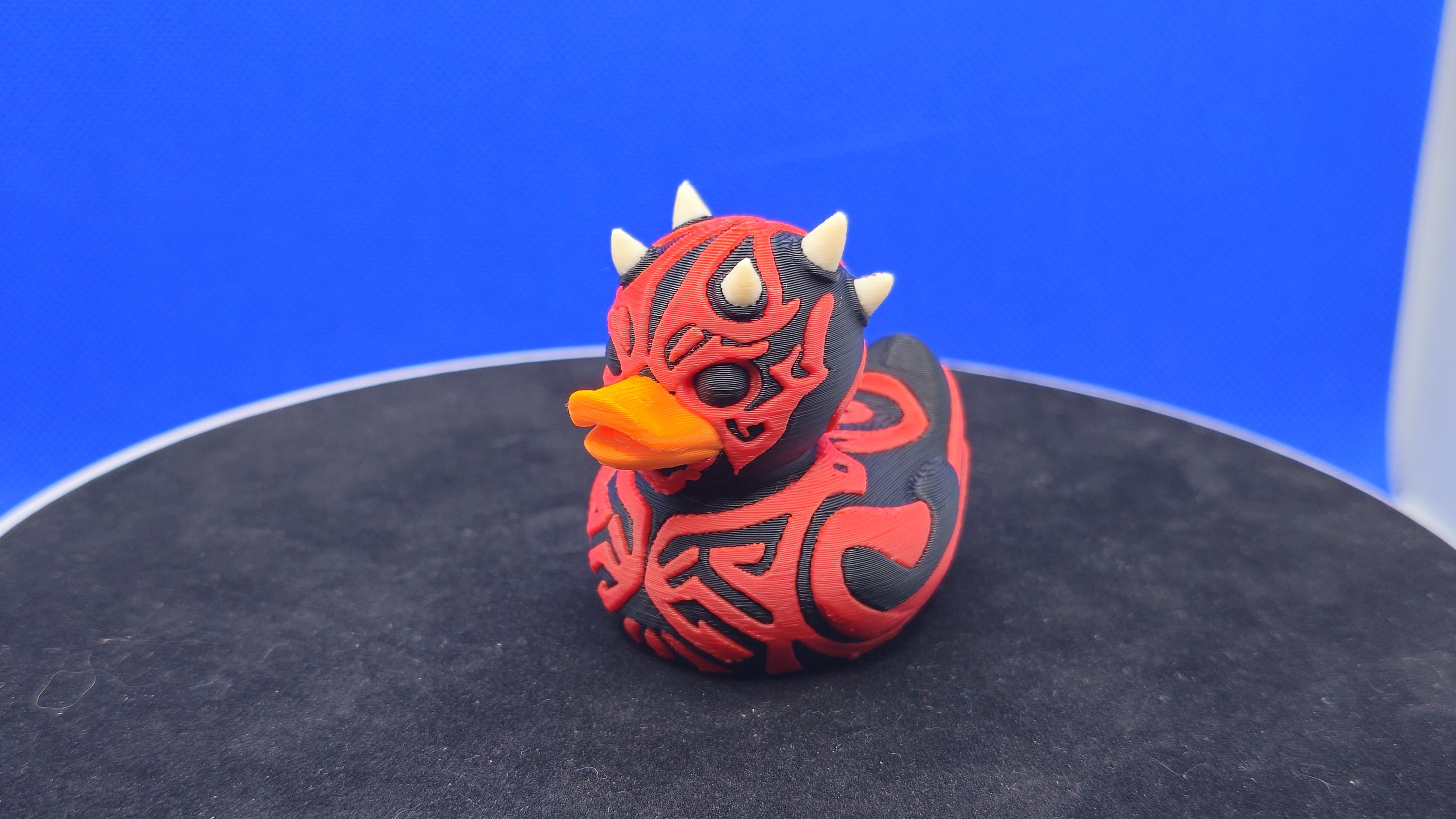 Darth Maul Style Mini Duck | Red Black PLA Collectible | Cruise Duck Hunt Toy
