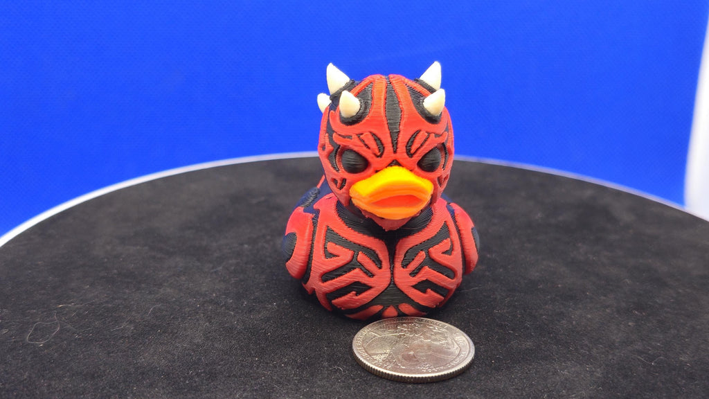 Darth Maul Style Mini Duck | Red Black PLA Collectible | Cruise Duck Hunt Toy