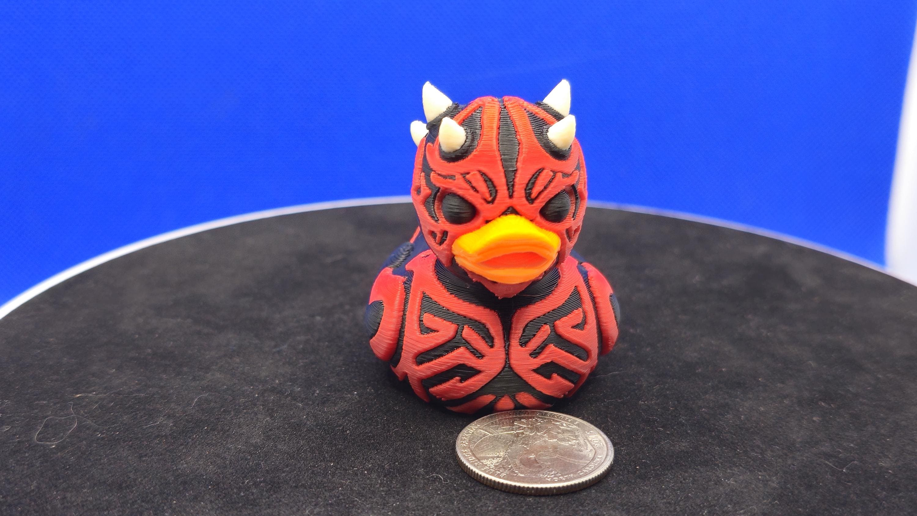 Darth Maul Style Mini Duck | Red Black PLA Collectible | Cruise Duck Hunt Toy