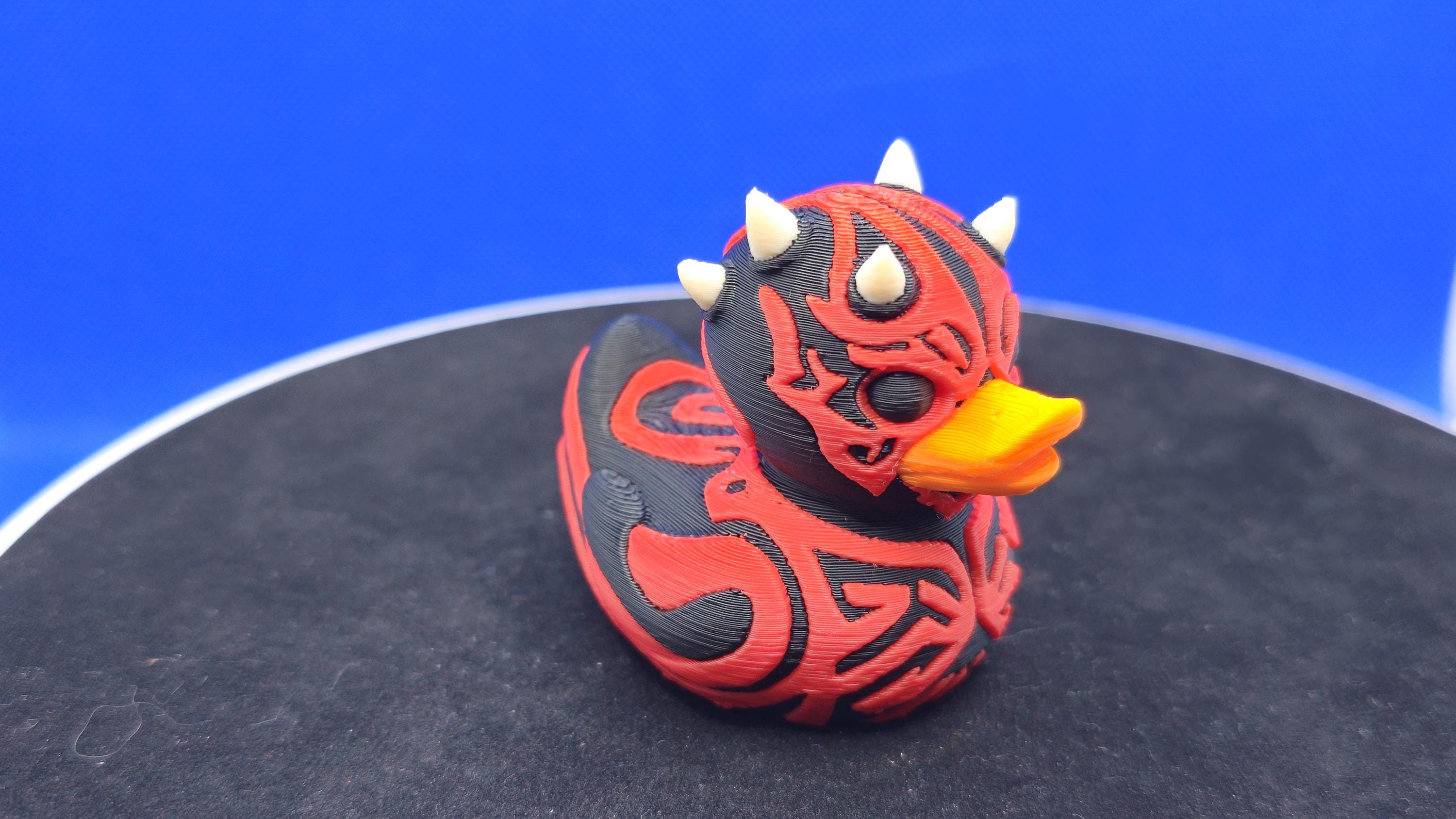 Darth Maul Style Mini Duck | Red Black PLA Collectible | Cruise Duck Hunt Toy