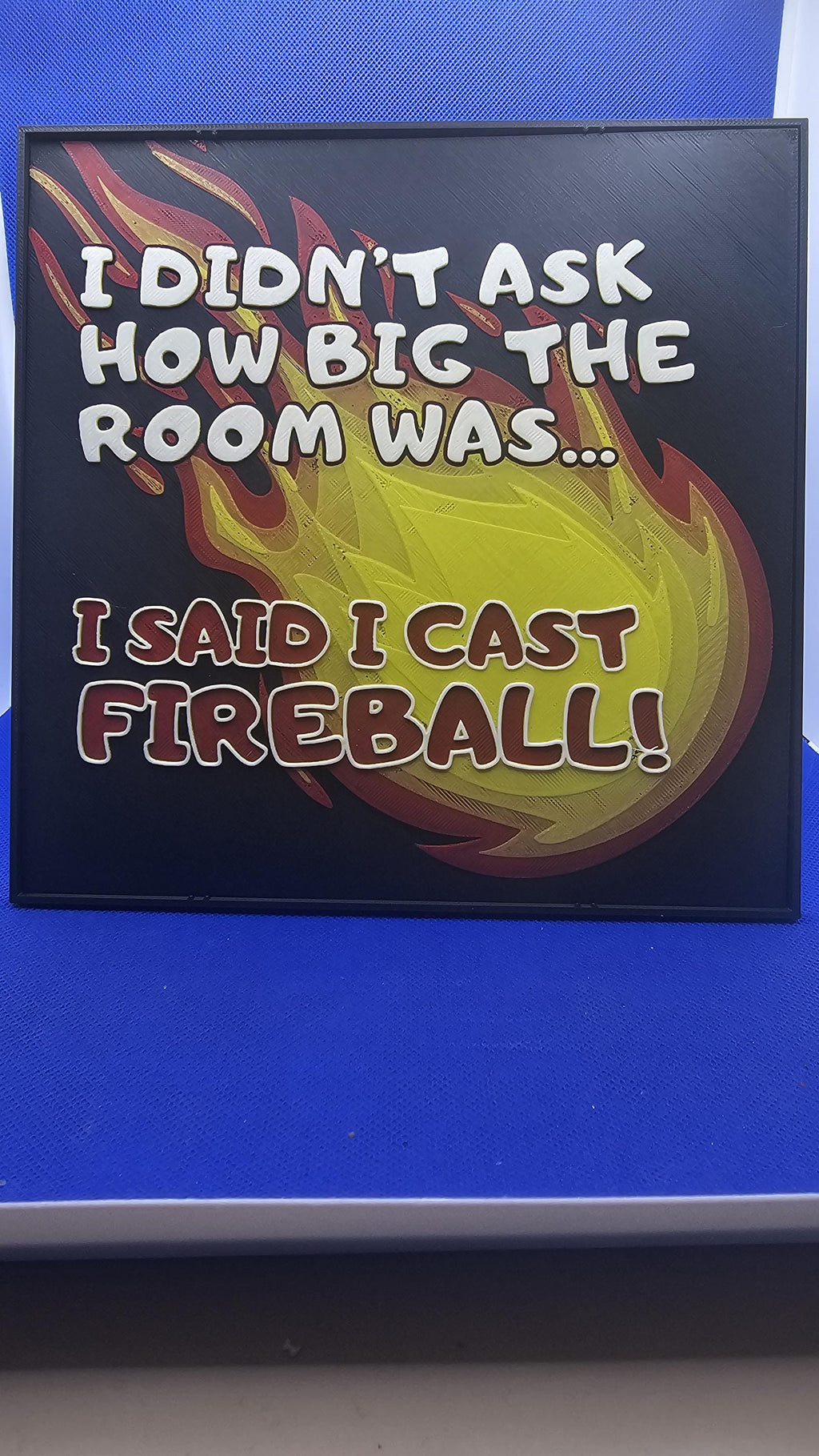DND Fireball Sign • Funny RPG Wall Art • Tabletop Gamer Gift • Dungeon Master Decor