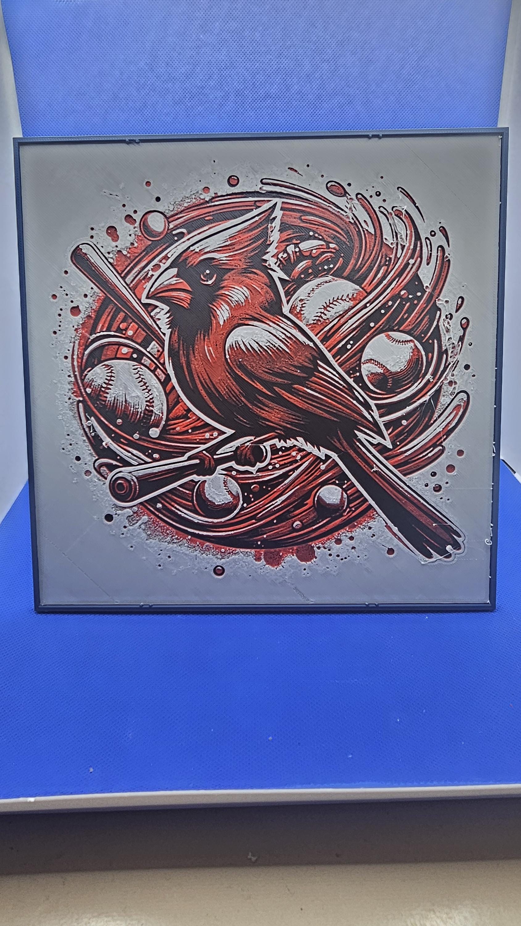 Cardinals Baseball Art Sign • Red Bird Wall Decor • Team Spirit Gift • Baseball Room Decor