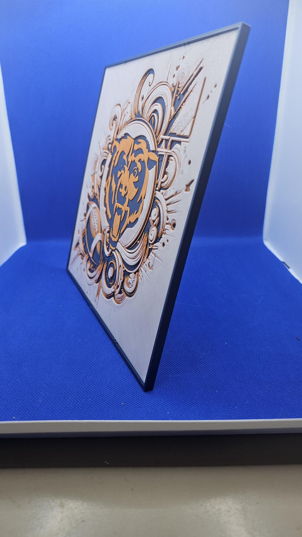 Chicago Bears Football Art Sign • Orange & Navy Wall Decor • Fan Cave Gift • Sports Room Display