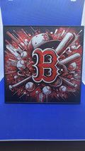 Boston Baseball Art Sign • Red “B” Wall Decor • Fan Cave Gift • Sports Room Display