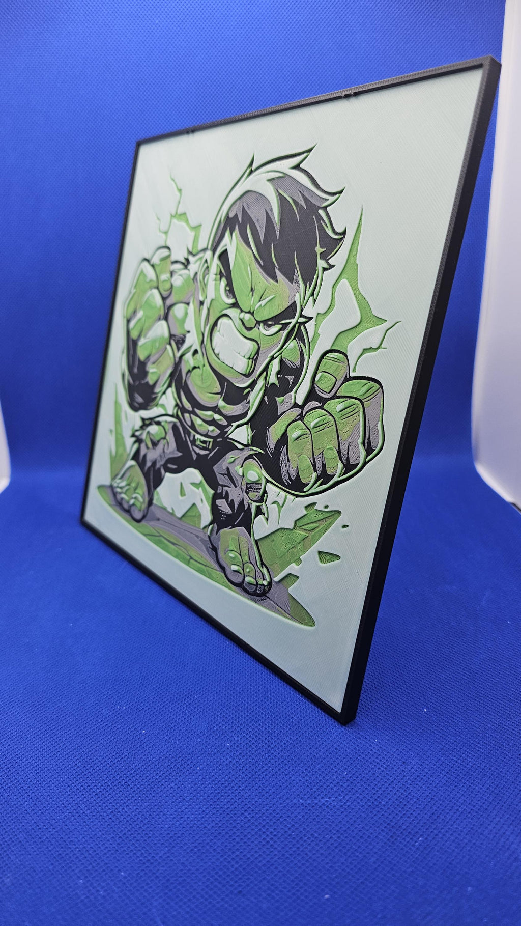 Chibi Hulk Lithograph – 8×8 PLA Wall Art with Frame & Stand