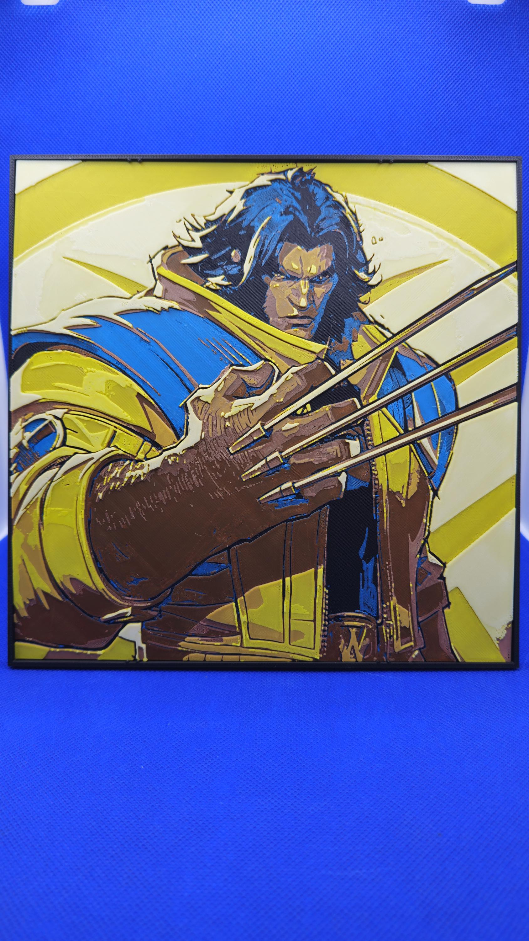 Adamantine Claw Hero Lithograph • 8×8 PLA Wall & Desk Art