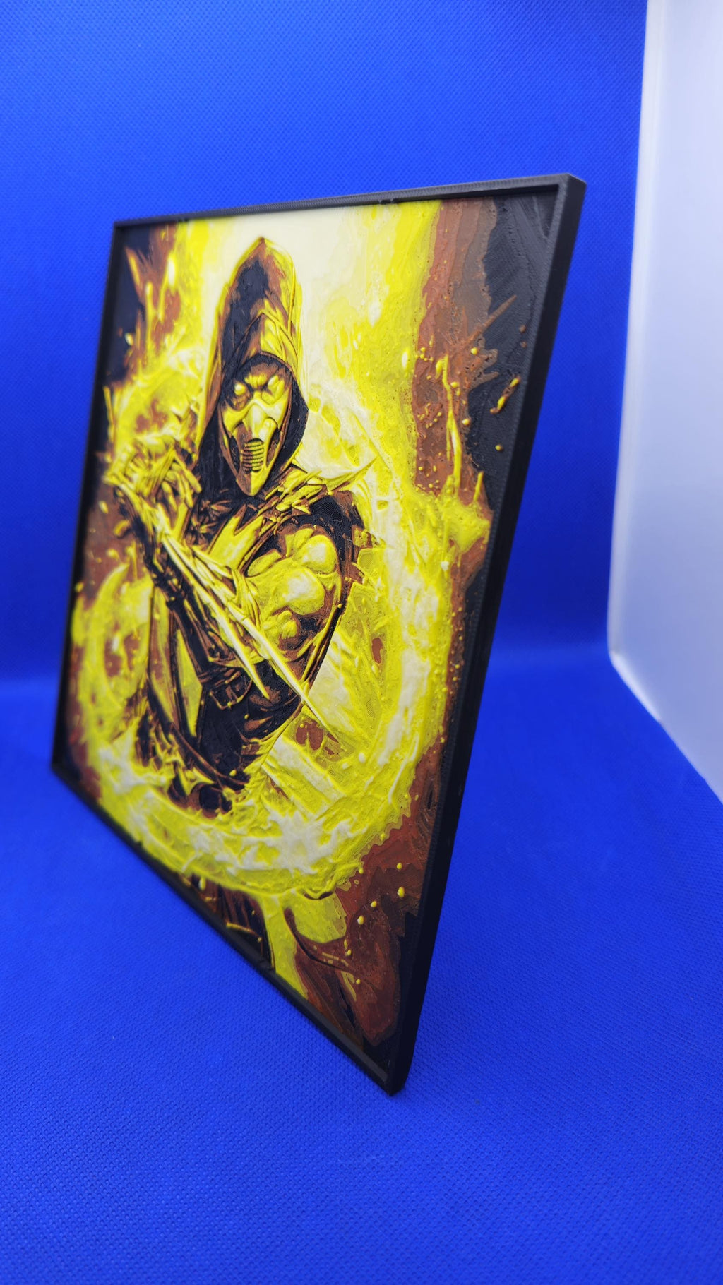 Hellfire Ninja Warrior Lithograph – 8×8 PLA Art with Frame & Stand