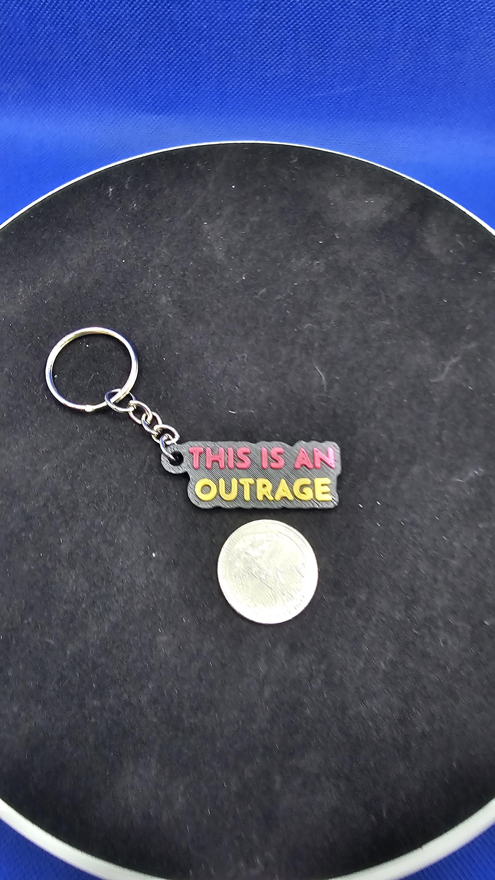 Dungeon Crawler Carl Quote Keychain – “This is an Outrage” – Keychain – Fantasy Book Gift