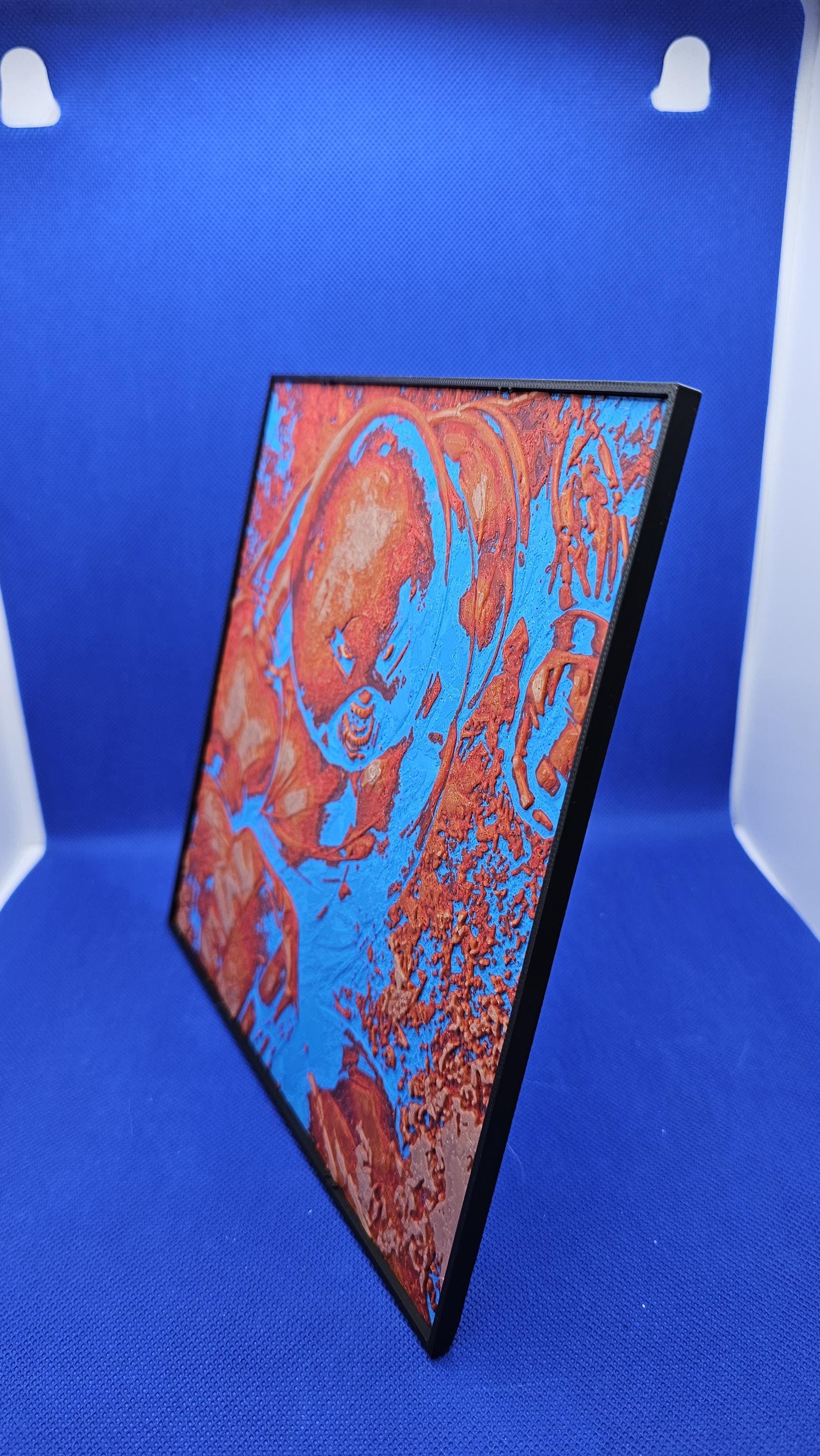 Unstoppable Crimson Titan Lithograph – 8×8 PLA Art with Frame & Stand