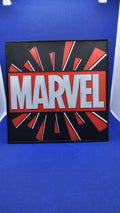 Comic Burst Logo Sign – Red & White Wall Art | 3D Printed Decor
