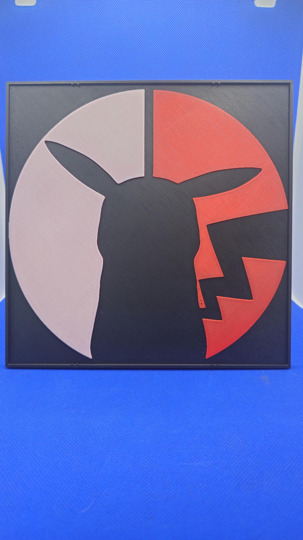 Pikachu Silhouette Lithograph – 8×8 PLA Art with Frame & Stand
