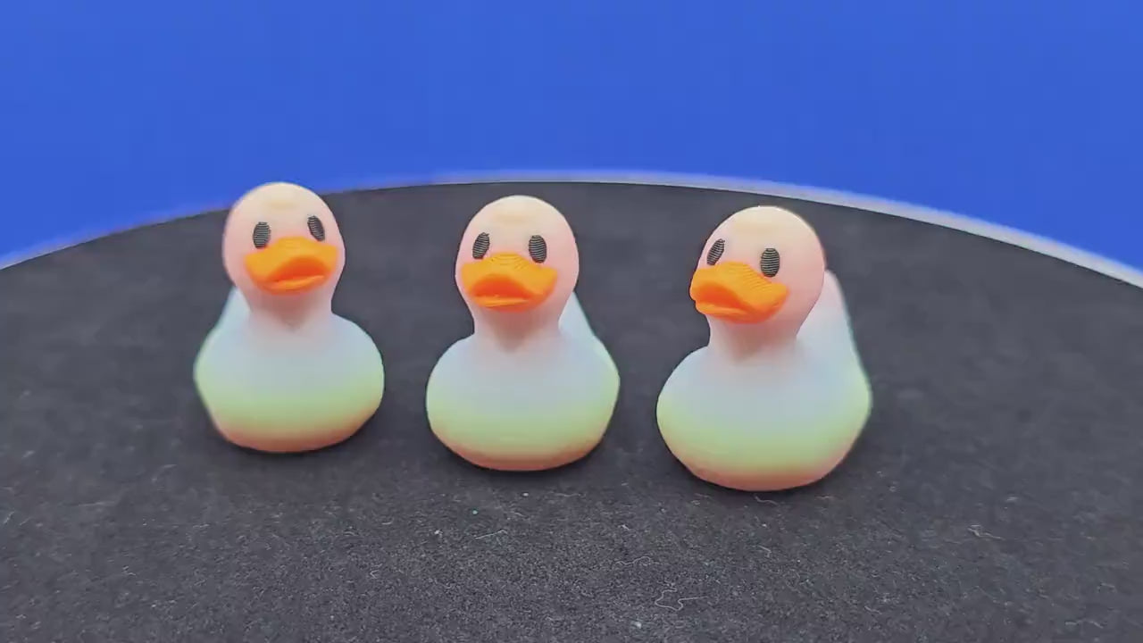 5 Pack Rainbow Mini Duck Figurine • 3D Printed Collectible Toy (1.25 inches)