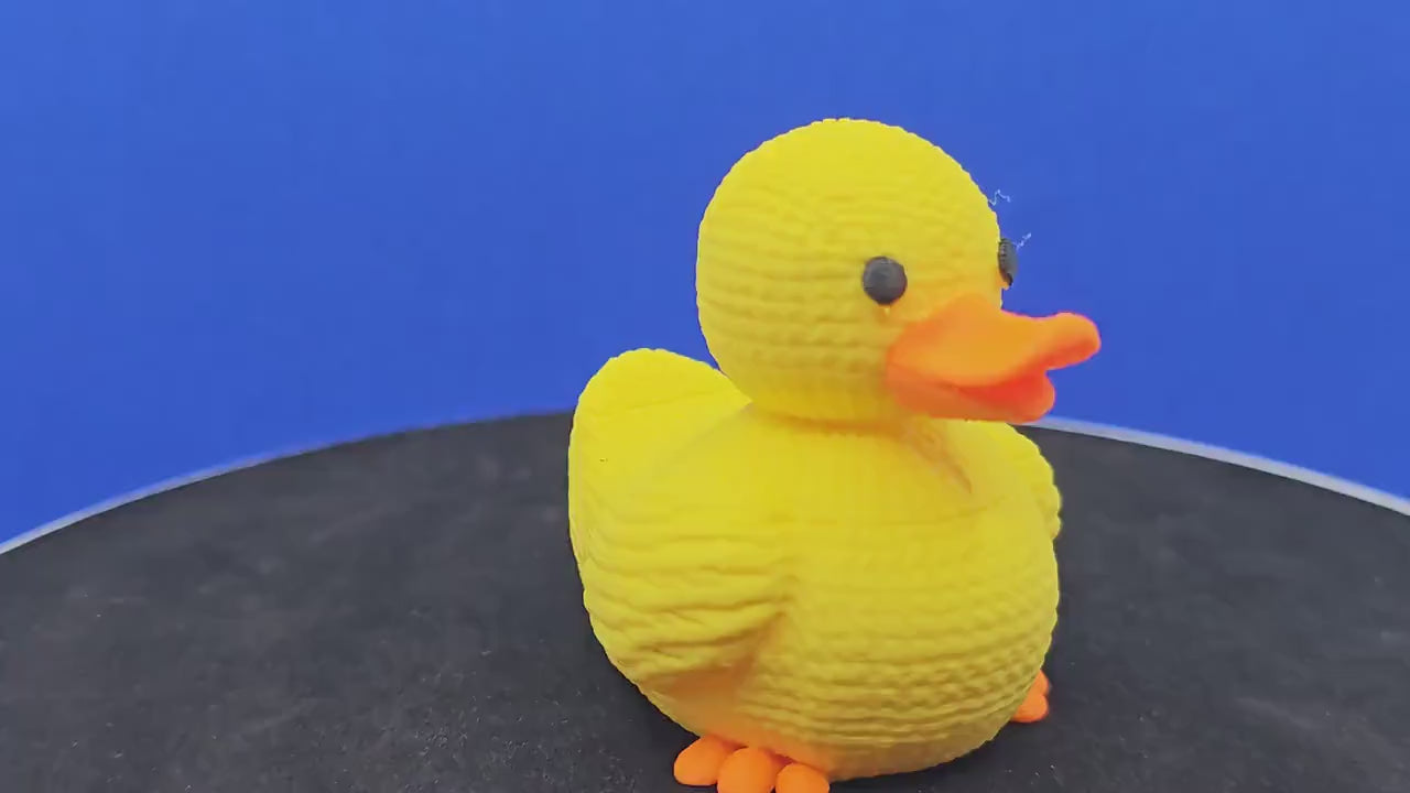3D Printed Duck Figurine | Textured Yarn-Style, Cruise Duck Hunt Collectible